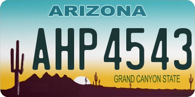 AZ license plate AHP4543