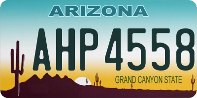 AZ license plate AHP4558