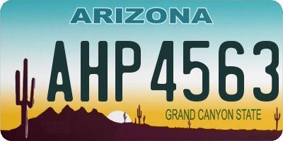 AZ license plate AHP4563