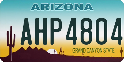 AZ license plate AHP4804