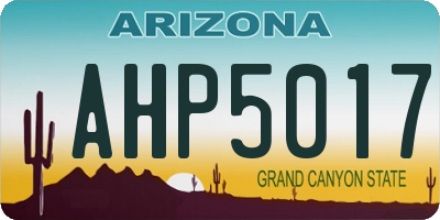 AZ license plate AHP5017