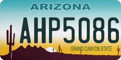 AZ license plate AHP5086