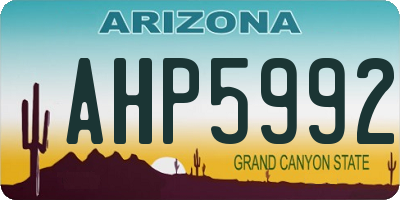 AZ license plate AHP5992