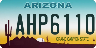 AZ license plate AHP6110