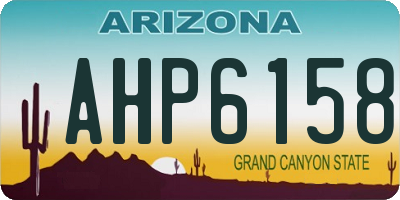 AZ license plate AHP6158