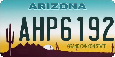AZ license plate AHP6192
