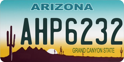AZ license plate AHP6232