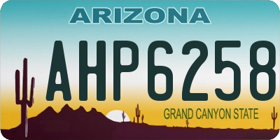 AZ license plate AHP6258