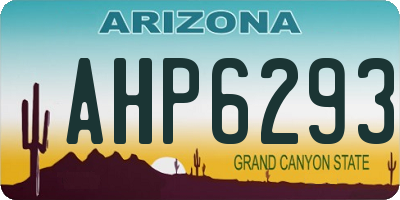 AZ license plate AHP6293