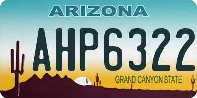 AZ license plate AHP6322