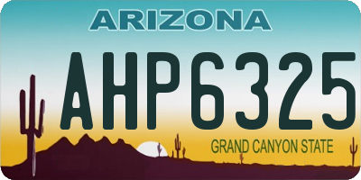 AZ license plate AHP6325