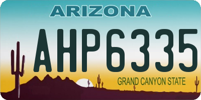 AZ license plate AHP6335