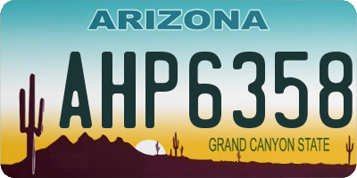 AZ license plate AHP6358