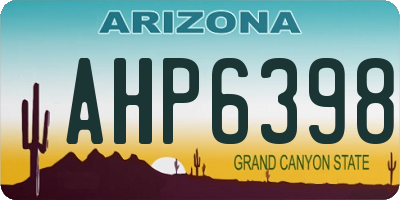 AZ license plate AHP6398