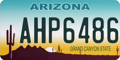 AZ license plate AHP6486