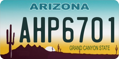 AZ license plate AHP6701