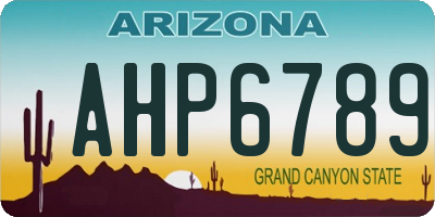 AZ license plate AHP6789