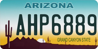 AZ license plate AHP6889