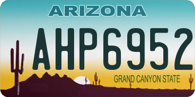 AZ license plate AHP6952