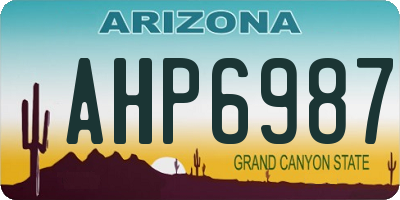 AZ license plate AHP6987