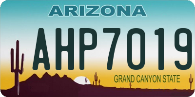 AZ license plate AHP7019
