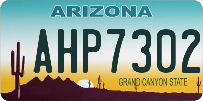 AZ license plate AHP7302