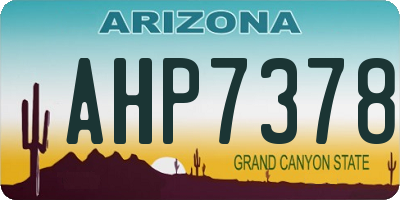 AZ license plate AHP7378