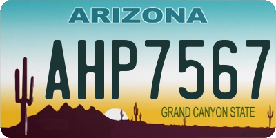 AZ license plate AHP7567