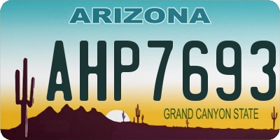 AZ license plate AHP7693