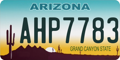 AZ license plate AHP7783