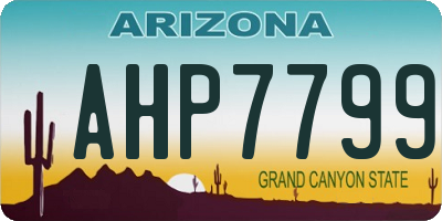 AZ license plate AHP7799
