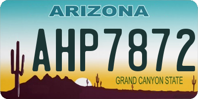 AZ license plate AHP7872