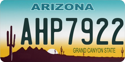 AZ license plate AHP7922