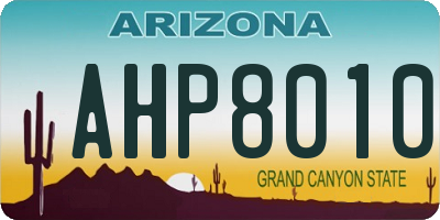 AZ license plate AHP8010