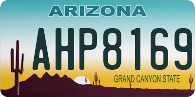 AZ license plate AHP8169