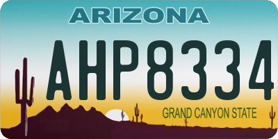 AZ license plate AHP8334