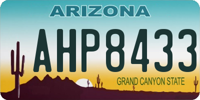 AZ license plate AHP8433