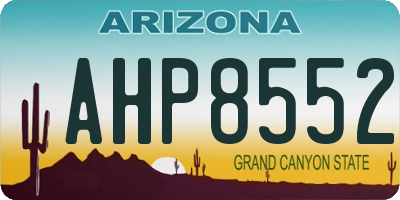 AZ license plate AHP8552