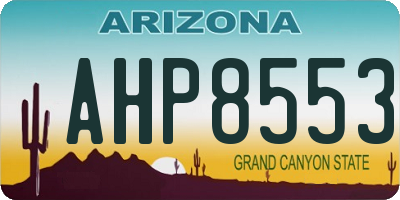 AZ license plate AHP8553