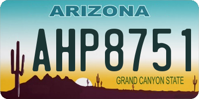 AZ license plate AHP8751