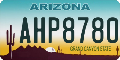 AZ license plate AHP8780
