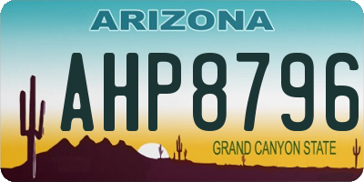 AZ license plate AHP8796