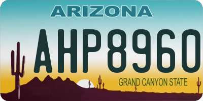 AZ license plate AHP8960