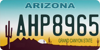 AZ license plate AHP8965