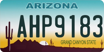 AZ license plate AHP9183
