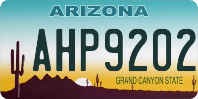 AZ license plate AHP9202