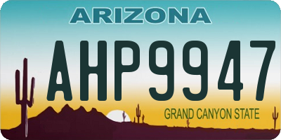 AZ license plate AHP9947