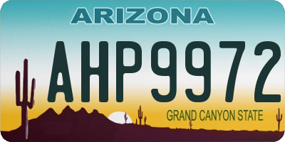 AZ license plate AHP9972