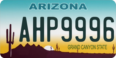 AZ license plate AHP9996