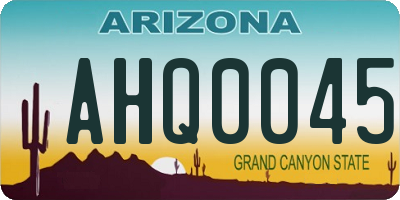 AZ license plate AHQ0045